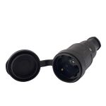 Разъем штепсельный 1х16А 2P+PE 220-240В с заглушкой каучук LEZARD 106-0400-0102/102 Разъем штепсельный 1х16А 2P+PE 220-240В с заглушкой каучук LEZARD 106-0400-0102/102