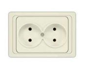 Розетка 2-м СП Валери 16А сл. кость UNIVersal Б-В0102