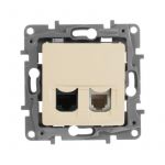 Розетка компьютерная + телефонная 2-м СП Etika RJ45 + RJ11 кат.5E UTP механизм сл. кость Leg 672352 Розетка компьютерная + телефонная 2-м СП Etika RJ45 + RJ11 кат.5E UTP механизм сл. кость Leg 672352