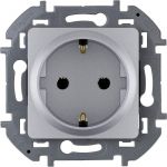 Розетка 1-м СП Inspiria 16А IP20 250В 2P+E немецк. стандарт механизм алюм. Leg 673722 Розетка 1-м СП Inspiria 16А IP20 250В 2P+E немецк. стандарт механизм алюм. Leg 673722