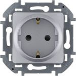 Розетка 1-м СП Inspiria 16А IP20 250В 2P+E защ. шторки немецк. стандарт механизм алюм. Leg 673732 Розетка 1-м СП Inspiria 16А IP20 250В 2P+E защ. шторки немецк. стандарт механизм алюм. Leg 673732