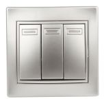 Выключатель 3-кл. СП Plano 10А IP20 1-106-03 250В алюм. Intro Б0030050 Выключатель 3-кл. СП Plano 10А IP20 1-106-03 250В алюм. Intro Б0030050