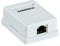 Розетка компьютерная 1-м ОП RJ45 кат.5E FTP GENERICA CS2-1C5EF-12-G Розетка компьютерная 1-м ОП RJ45 кат.5E FTP GENERICA CS2-1C5EF-12-G