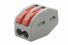 Зажим разветвительный рычажный двухгнездовой серый макс.сечение 4,0  кв.мм 32 А (1 пакет/50 шт.)