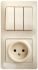 Блок комбинированный Glossa (розетка + 3-кл. выкл.) беж. SE GSL000276