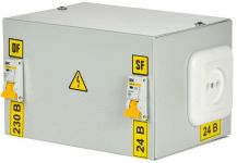 Ящик с понижающим трансформатором ЯТП 0.25 220/24В (2 авт. выкл.) IEK MTT12-024-0250 Ящик с понижающим трансформатором ЯТП 0.25 220/24В (2 авт. выкл.) IEK MTT12-024-0250