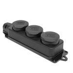 Розетка 3-м 16А IP44 2P+PE 230В с защ. крышками каучук EKF RPS-015-16-230-44 Розетка 3-м 16А IP44 2P+PE 230В с защ. крышками каучук EKF RPS-015-16-230-44